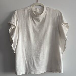 Madewell White Ruffle Top